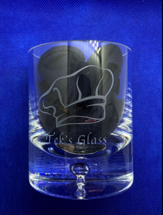 Etched Whisky Glass